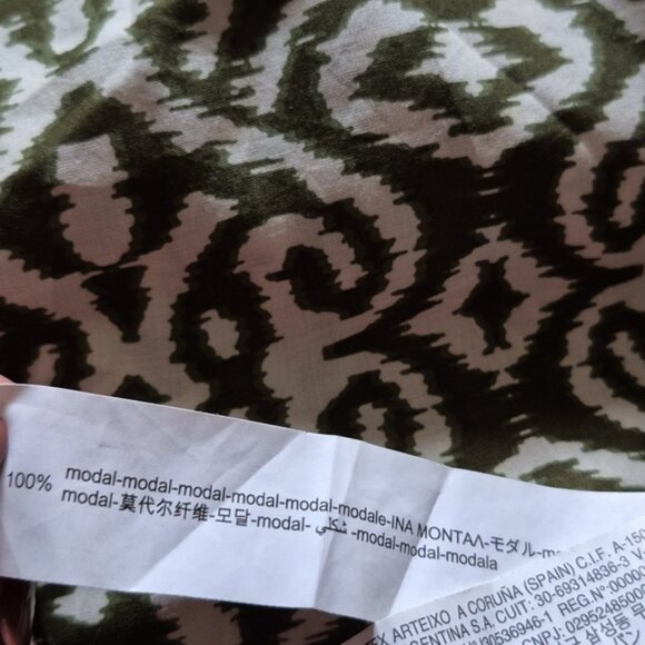 Zara Ecru/khaki Printed Midi Dress NWT - Picture 4 of 4